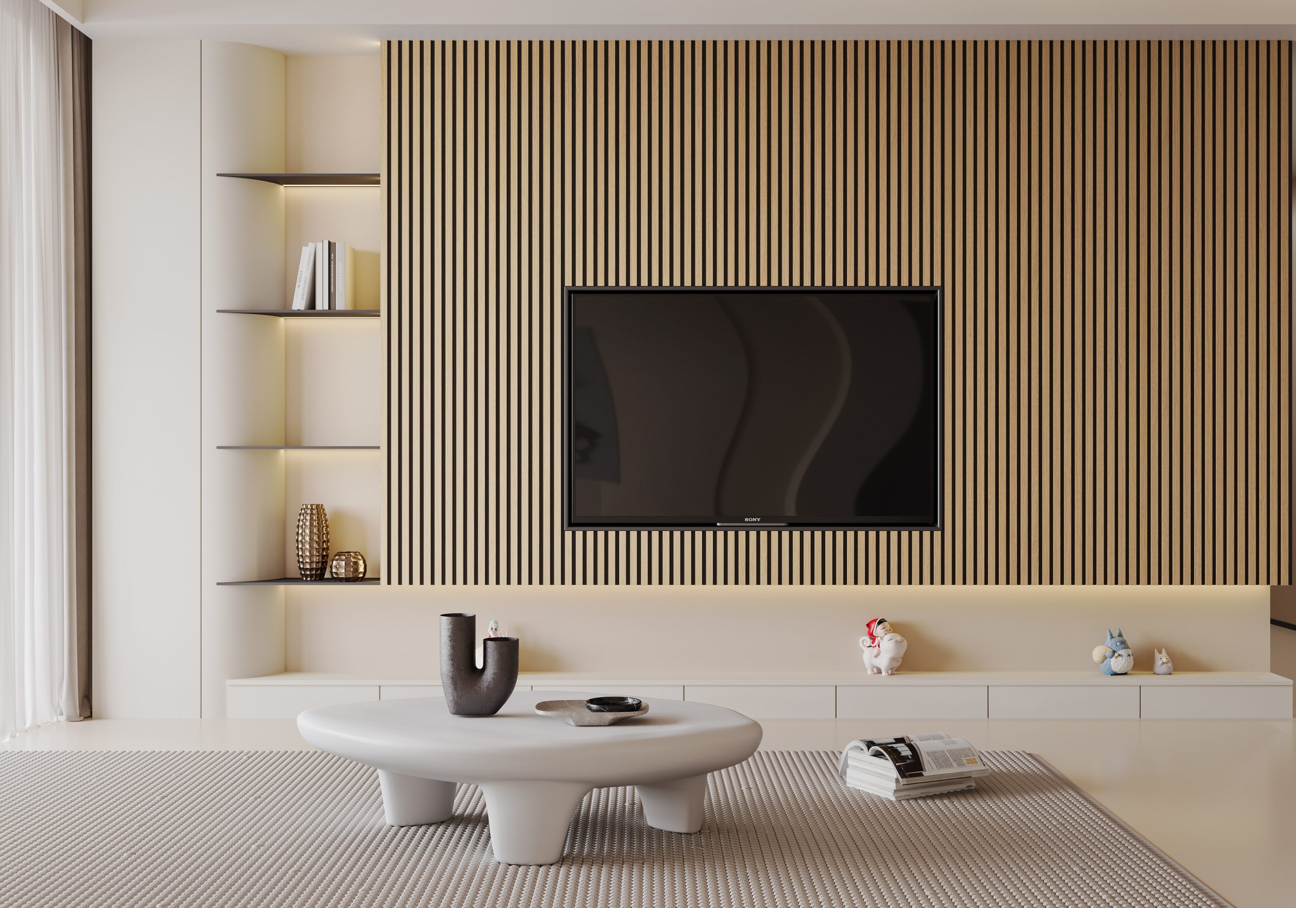 Akoestisch wandpaneel licht eiken 260 cm x 52,6 cm - Afbeelding 2