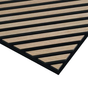Akoestisch wandpaneel Hongaarse punt licht eiken 260 cm x 52,6 cm 2 stuks