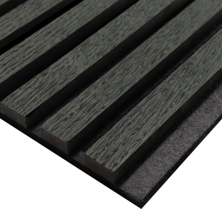 Akoestisch wandpaneel zwart eiken 260 cm x 52,6 cm